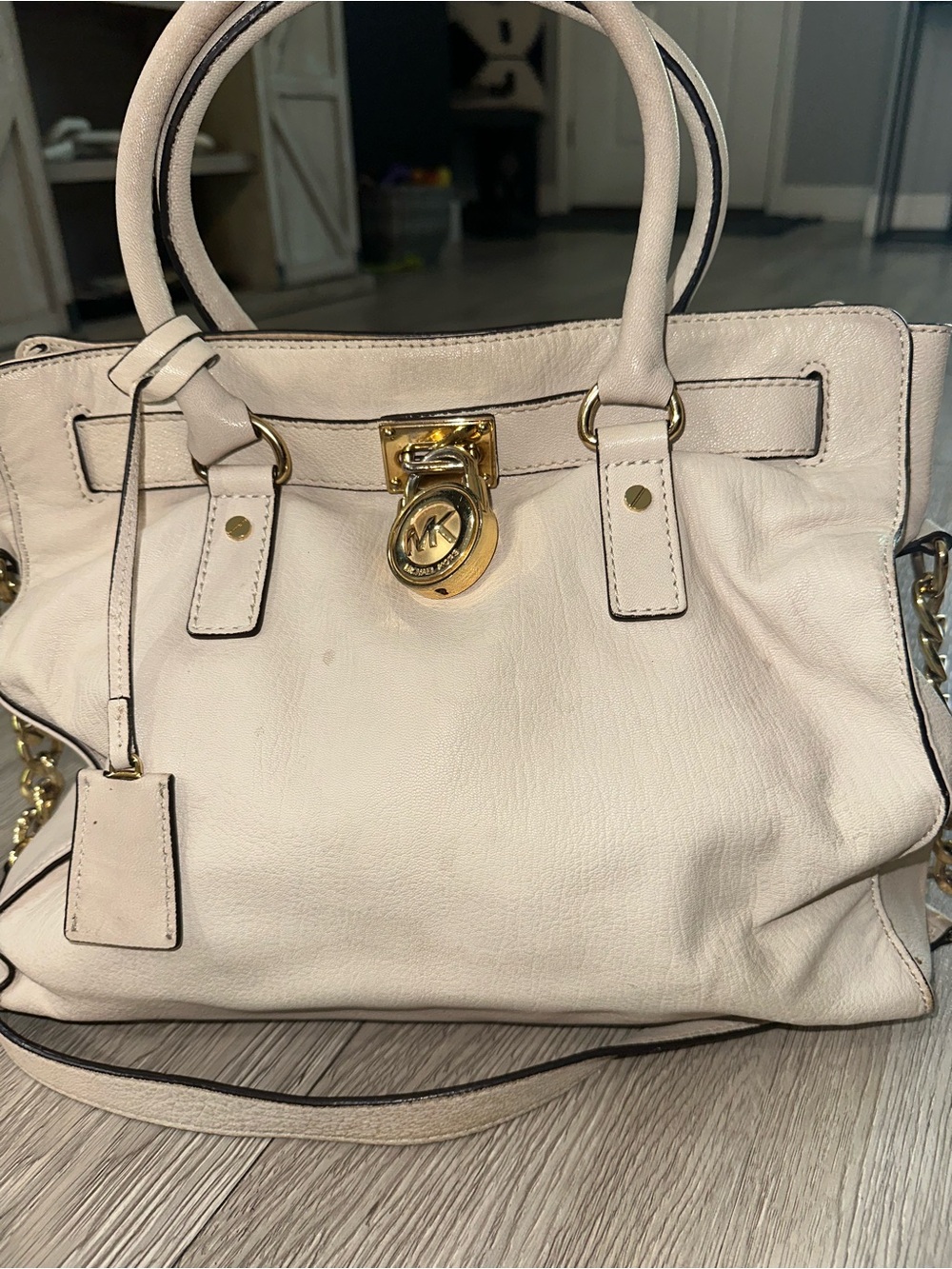 Michael Kors Ivory Leather Satchel Bag Purse